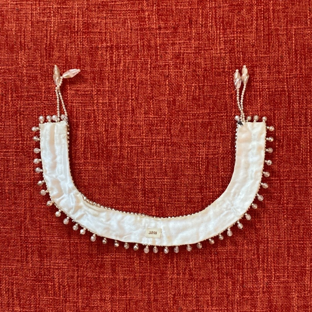 🖤 VTG 40’s 50’s JAPAN Faux Pearl Beaded Detachable Collar Neck - Picture 4 of 8